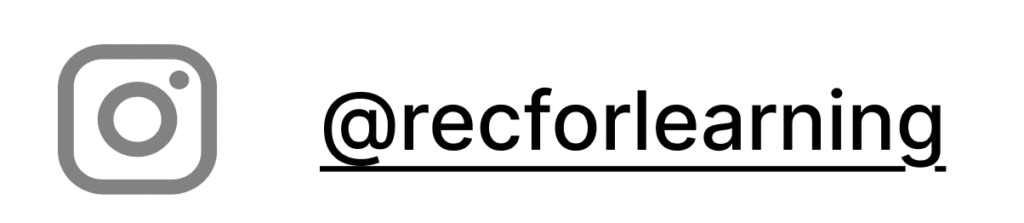 Instagram handle @recforlearning